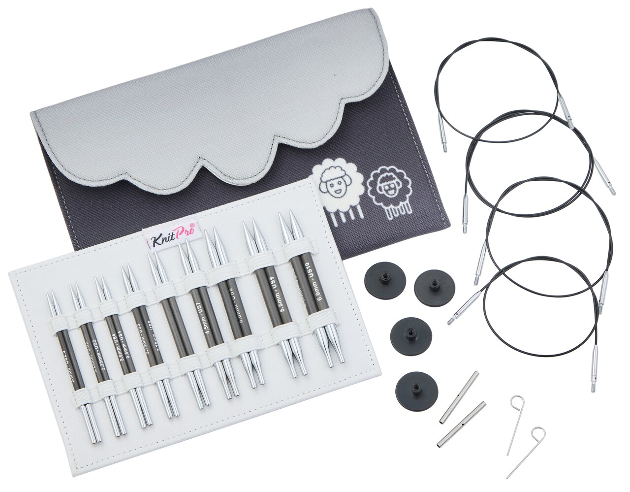 KnitPro-Karbonz Dlxe Interchangeable Knitting Needle Set 4"-Set Of Nine